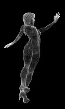 Girl, body structure, wire model on the background Stock Illustration