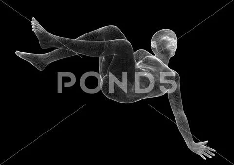 Girl, body structure, wire model on the background Illustration #71711604