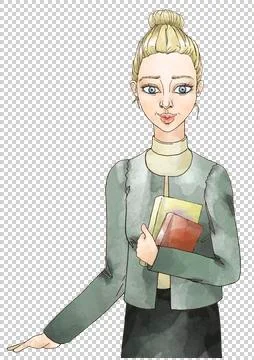 Girl with book Stock Illustration