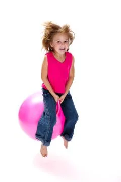 Girl bouncing Stock Photos