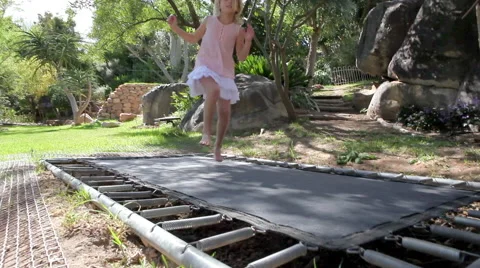 Young Girl Jumping Breast Stock Footage Video (100% Royalty-free