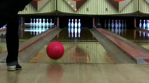 Girl Bowling Stock Footage