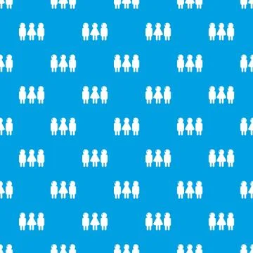 Girl boy pattern seamless blue Stock Illustration