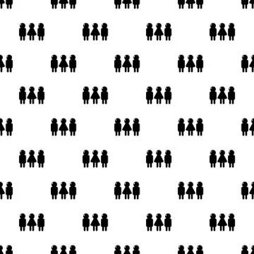 Girl boy pattern vector seamless Stock Illustration