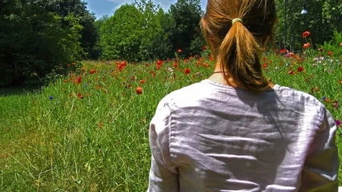 Girl breathing deeply while practicing yoga Stock-Footage 111211556