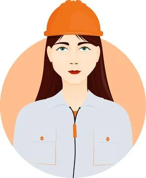 Girl builder in the circle Stock Illustration