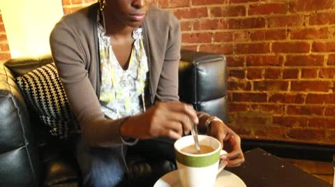 Girl in cafe 스톡 동영상 20497184