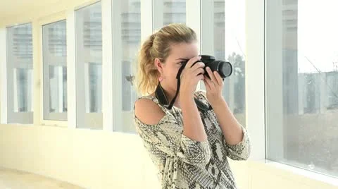 Girl with camera Video stock 10826859