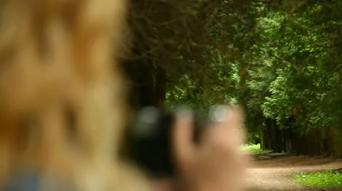 Girl with a camera Stock Footage 11059869