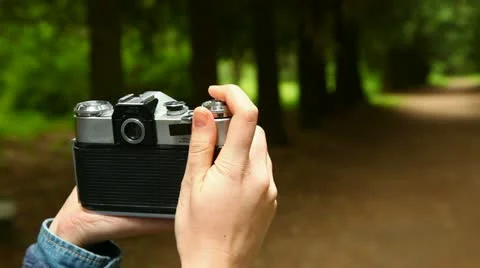 Girl with a camera Stock Footage 11059913