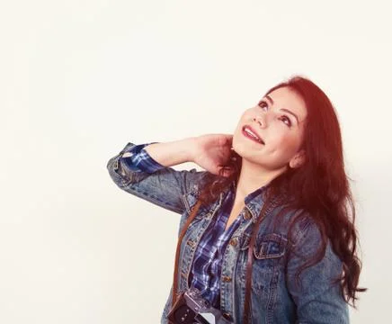 Girl with camera Stock Photos