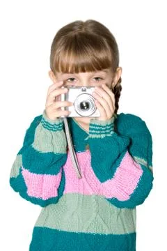 The girl with the camera Stock Photos