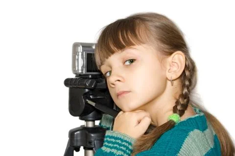 The girl with the camera Stock Photos