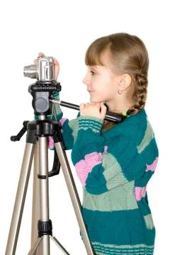 The girl with the camera Stock Photos