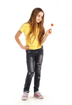 Girl with candy Stock Photos