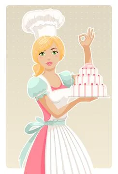 Girl chef Stock Illustration