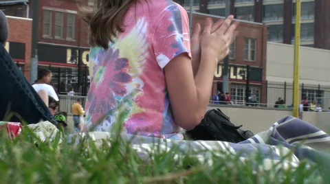 Girl clapping Stock Footage 718429