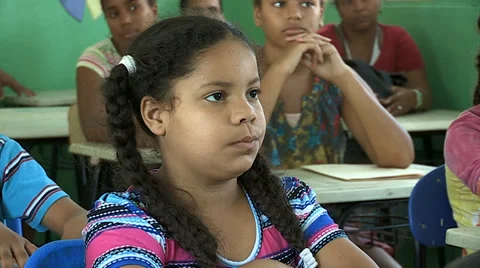 Girl in Class Stock Footage 33828780