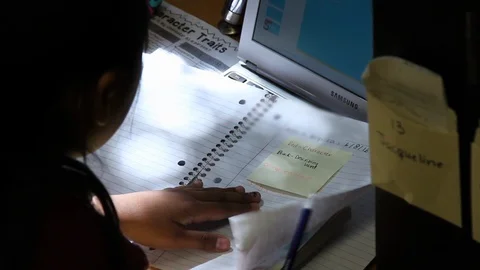 Girl In Class Stock Footage 85704602
