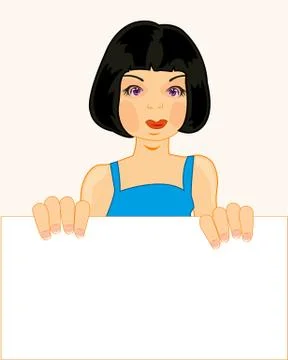 Girl with clean sheet Stock Illustration