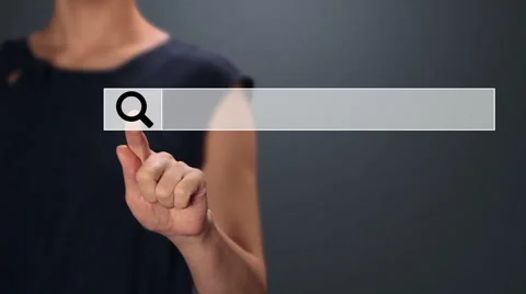 The Girl Clicks the Search Button Stock Footage 62755108