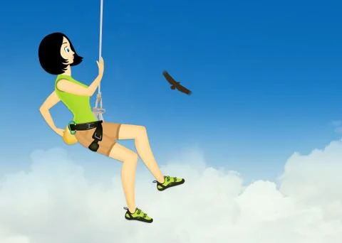 Girl climber Stock Illustration