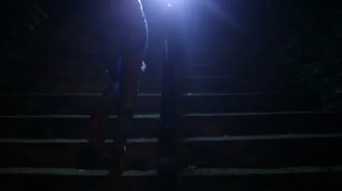Girl climbing steps Video stock 12348991