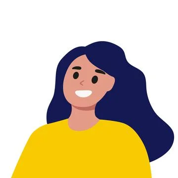Girl close up. Flat style vector illustration. Stock Illustration