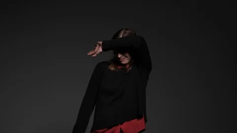 Girl closes herself from the light Video stock 105392489