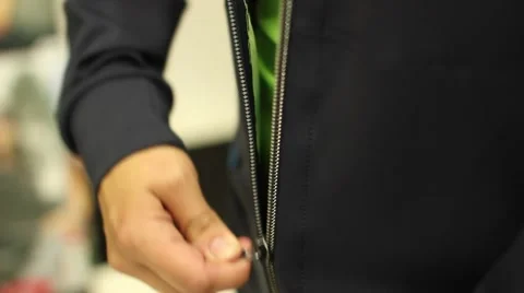 Girl closing zip while trying on clothes Stock-Footage 47176291