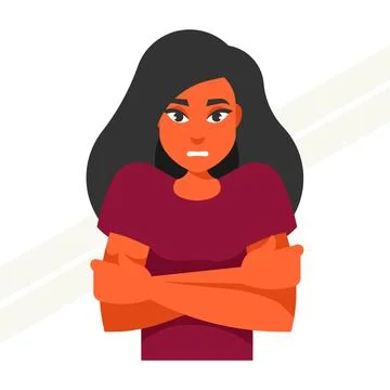 The-girl-is-cold Stock Illustration