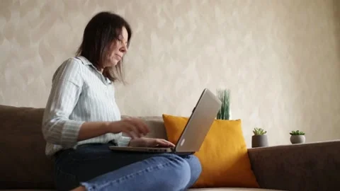 Girl communicates via video link. Stock Footage 188038366