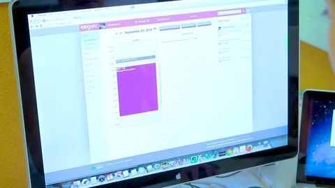 Girl on computer 01 Stock Footage 89568179