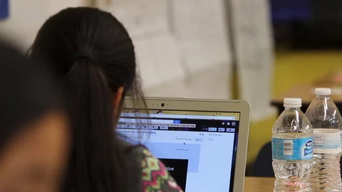 Girl On Computer Stock Footage 85704601