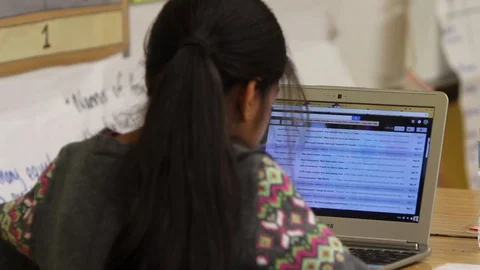 Girl On Computer Stock Footage 85705310