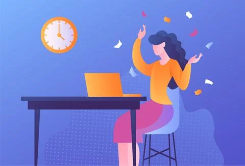 Girl at computer Illustrazione stock