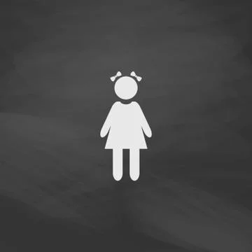 Girl computer symbol Stock Illustration