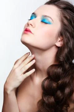 Girl with creative hair-do Stock Photos