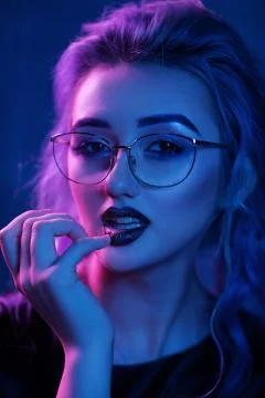 A girl with creative make-up Stock Photos