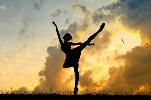 Girl dancing ballet Stock Illustration