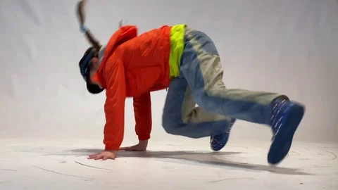 Girl dancing breakdance Stock Footage 122263159