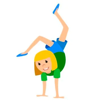 Girl in dancing class, vector illustration. Stock Illustration