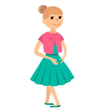 Girl in dancing class, vector illustration. Stock Illustration