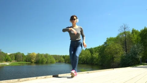 Girl dancing dance shuffle Stock Footage 89954300