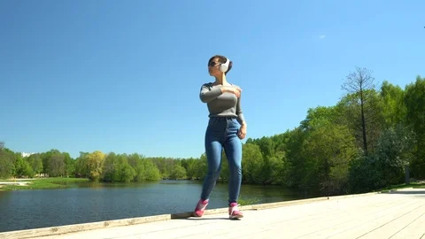 Girl dancing dance shuffle Stock Footage 89954313