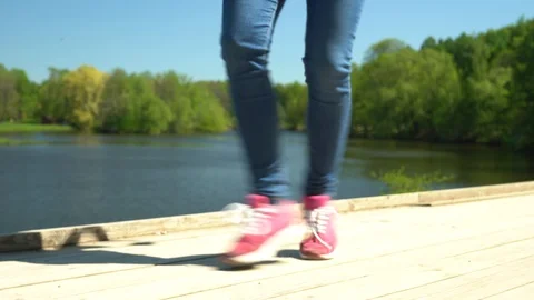 Girl dancing dance shuffle Stock Footage 89954439