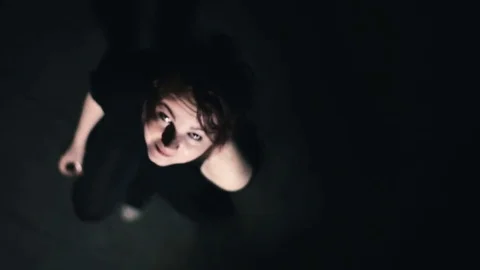 Girl dancing in the dark Stock Footage 76508464