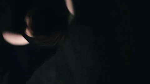 Girl dancing in the dark Stock Footage 76508478
