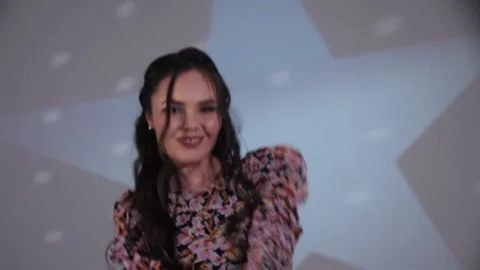  Girl is Dancing in a Disco. Close-up Stock Footage 144636846