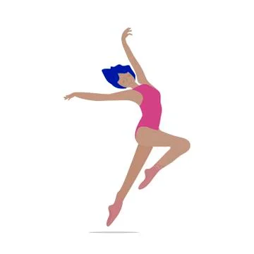 Girl dancing elegant dance Stock Illustration